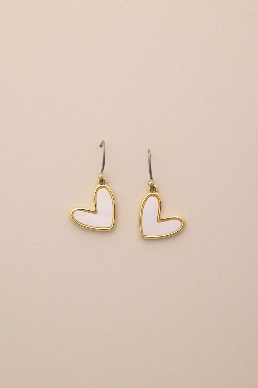 sweet pearl drop heart earring